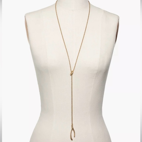 Madewell Gold Wishbone Pendant Necklace - Picture 5 of 5